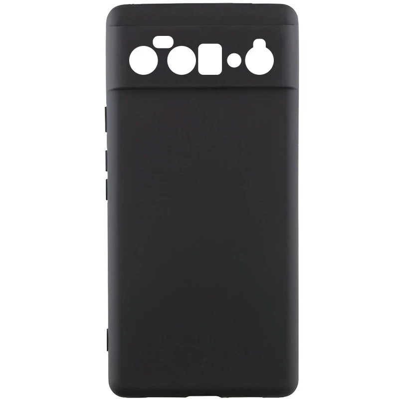 Кольоровий силіконовий чохол GETMAN із закритою камерою для Google Pixel 6 Pro – Чорний / Black. Фото 1 з 2