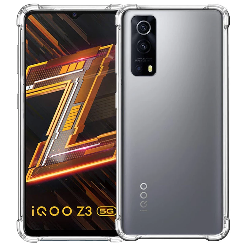 Ультратонкий силиконовый чехол GETMAN с крытыми бортами для Vivo iQOO Z3 фото 1 из 1