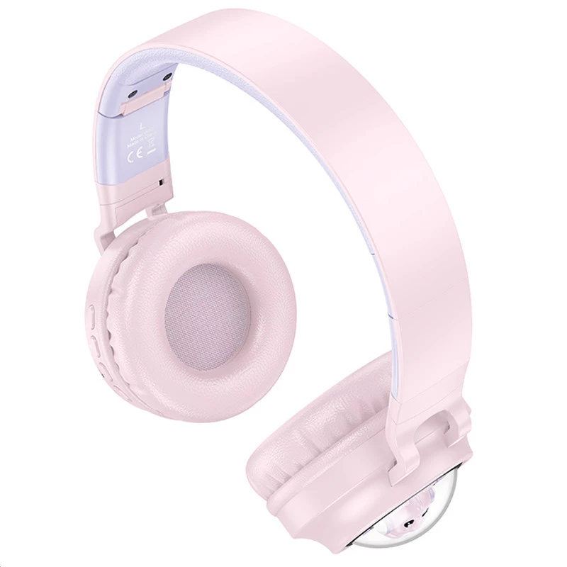 Накладные беспроводные наушники Hoco W50 Cute fun – Pink. Фото 2 из 3