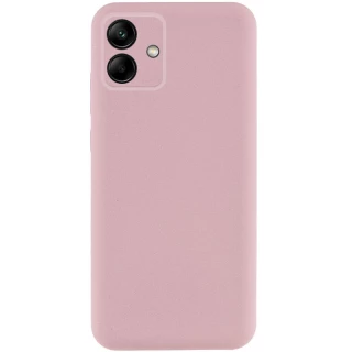 Цветной силиконовый чехол GETMAN с закрытой камерой на Samsung Galaxy A06 — Розовый / Pink Sand