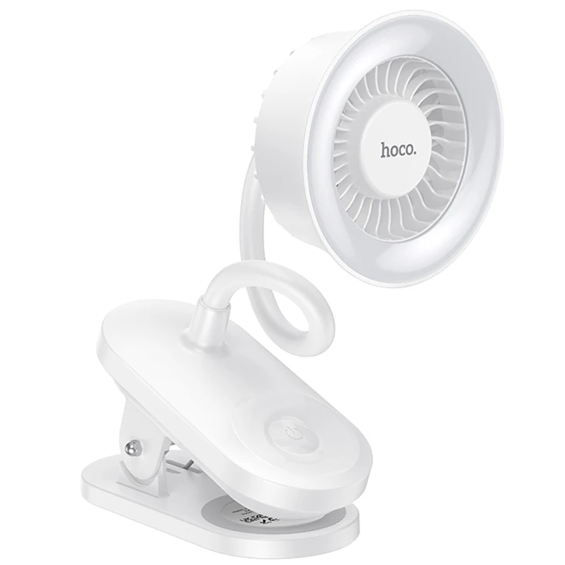 Портативний вентилятор Hoco HX610 handheld folding fan 1800 mAh – White. Фото 3 з 6