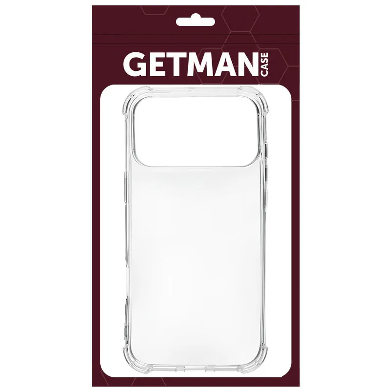 Ультратонкий силіконовий чохол GETMAN з критими бортами на Apple iPhone 18 Pro Max – Безбарвний (прозорий). Фото 8 з 8