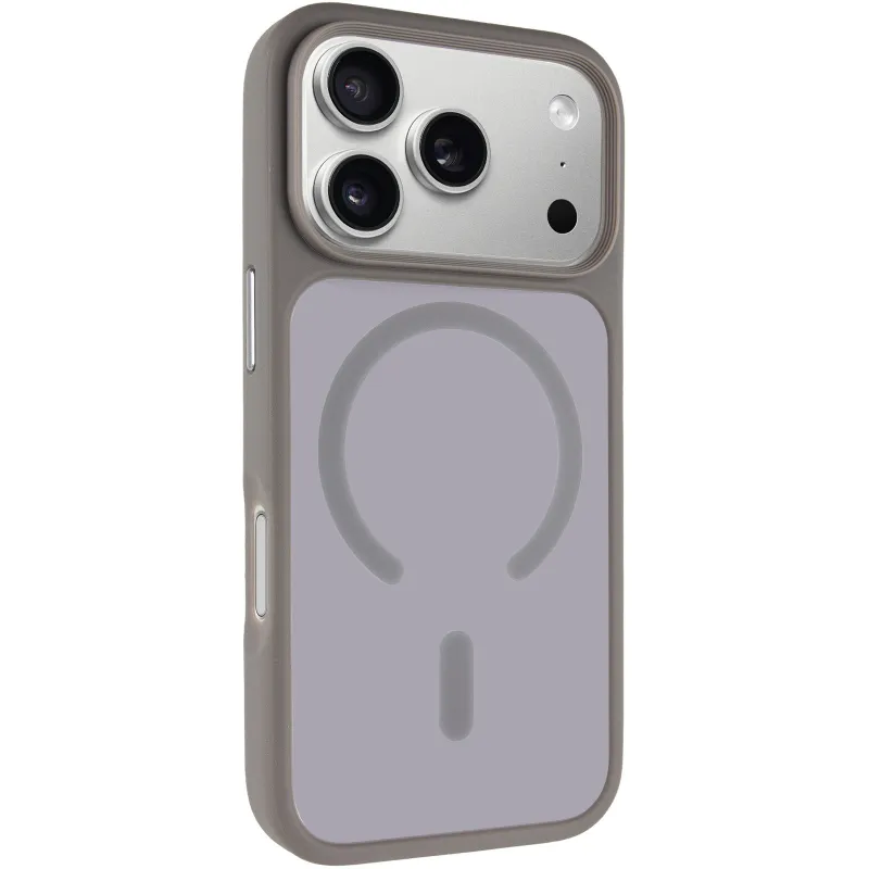 TPU+PC чехол Metal Buttons with Magnetic Fit для Apple iPhone 17 Pro Max (6.9") – Серый / Grey. Фото 1 из 5