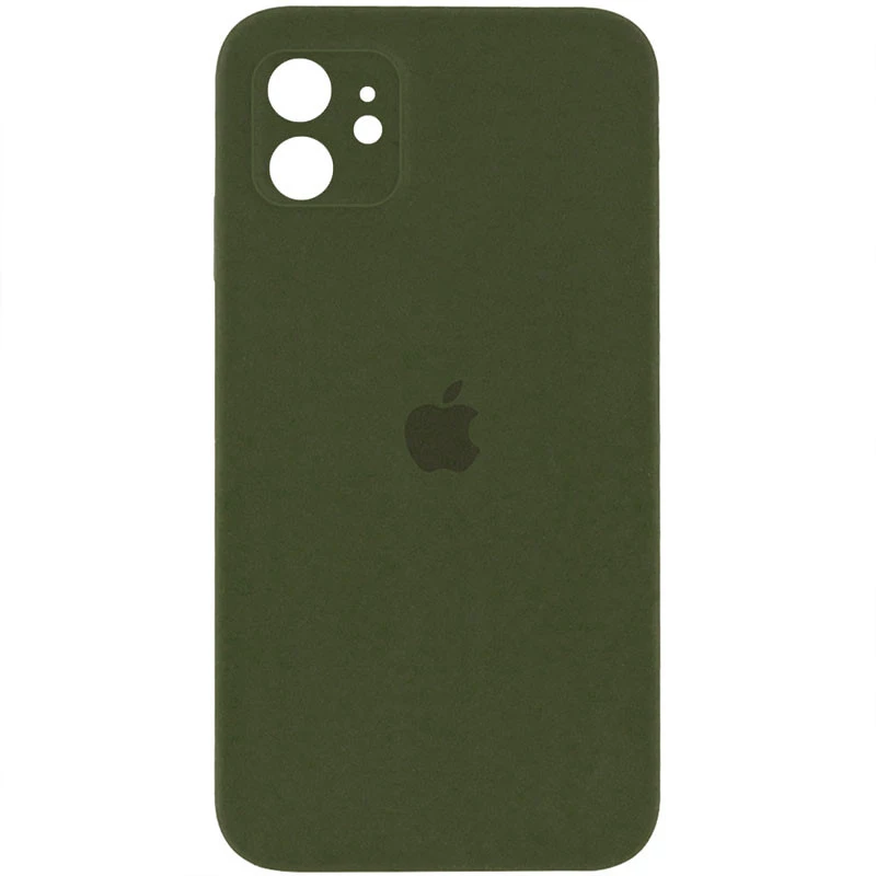 Чохол Silicone Case Square з захистом камери на Apple iPhone 11 (6.1") – Зелений / Dark Olive. Фото 2 з 2