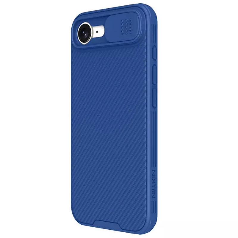 Карбоновая накладка Nillkin Pro со шторкой для камеры для Apple iPhone 17e (6.1") – Blue. Фото 2 из 6