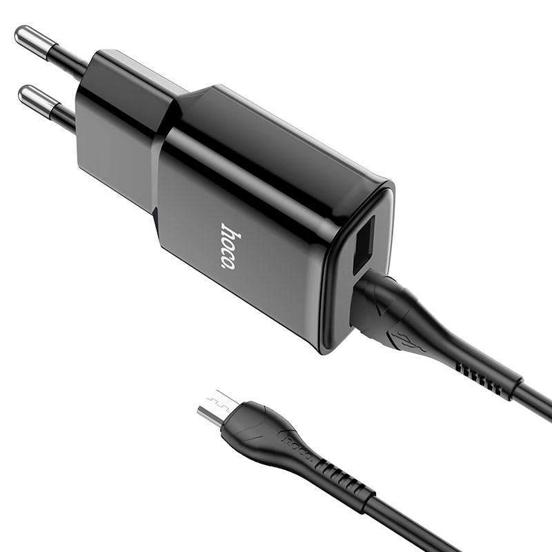 МЗП HOCO C88A (2USB/2.4A) + MicroUSB – Чорний. Фото 2 з 3