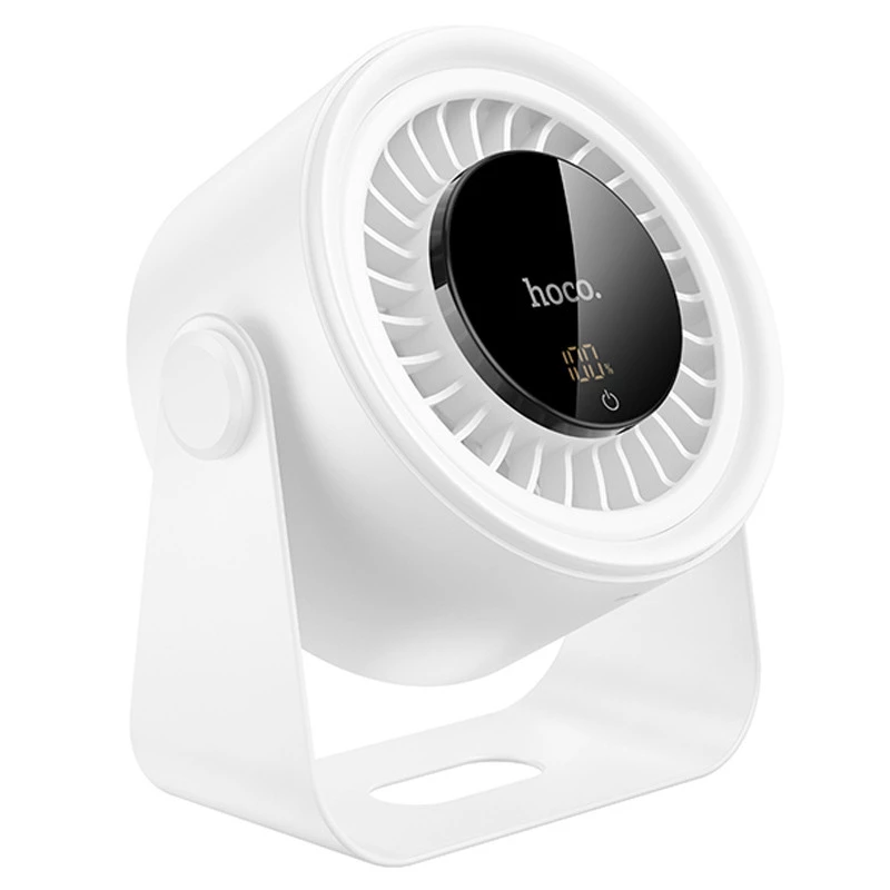Настільний вентилятор Hoco HX66 desktop circulating fan 3000 mAh – White. Фото 1 з 8