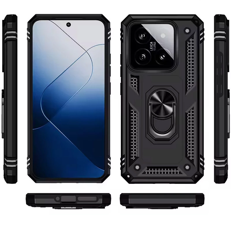 Протиударний чохол Serge Ring з кільцем на Xiaomi 14 – Чорний. Фото 5 з 5