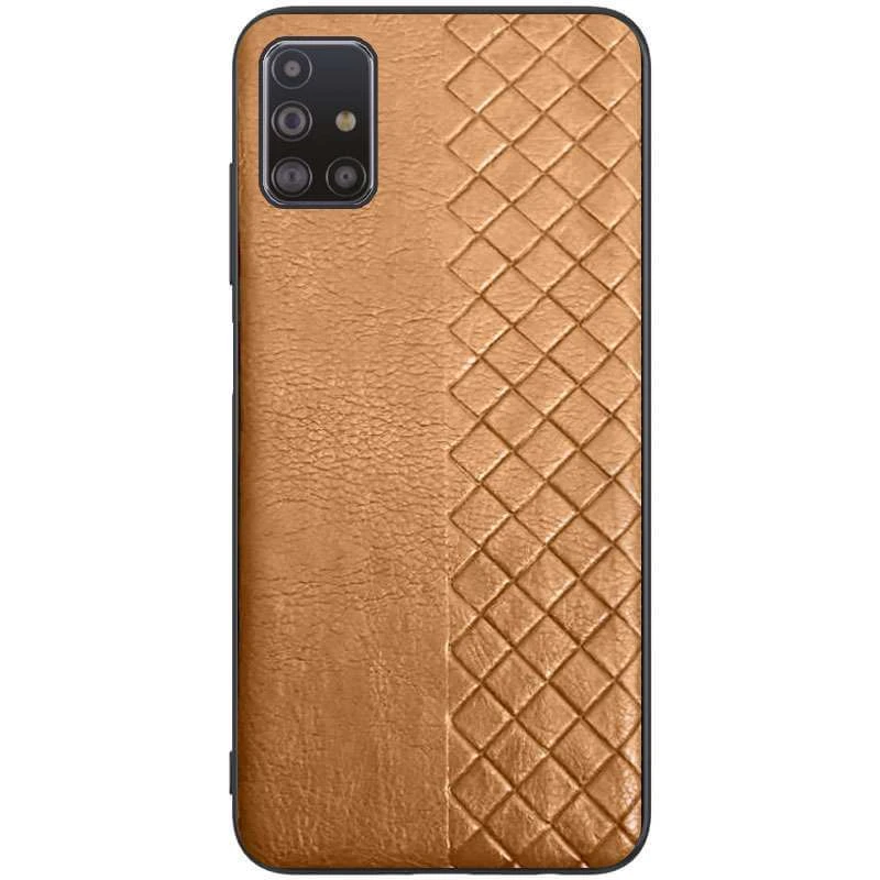 

Кожаная накладка WeaveSide для Samsung Galaxy M31s (Коричневый), Коричневий