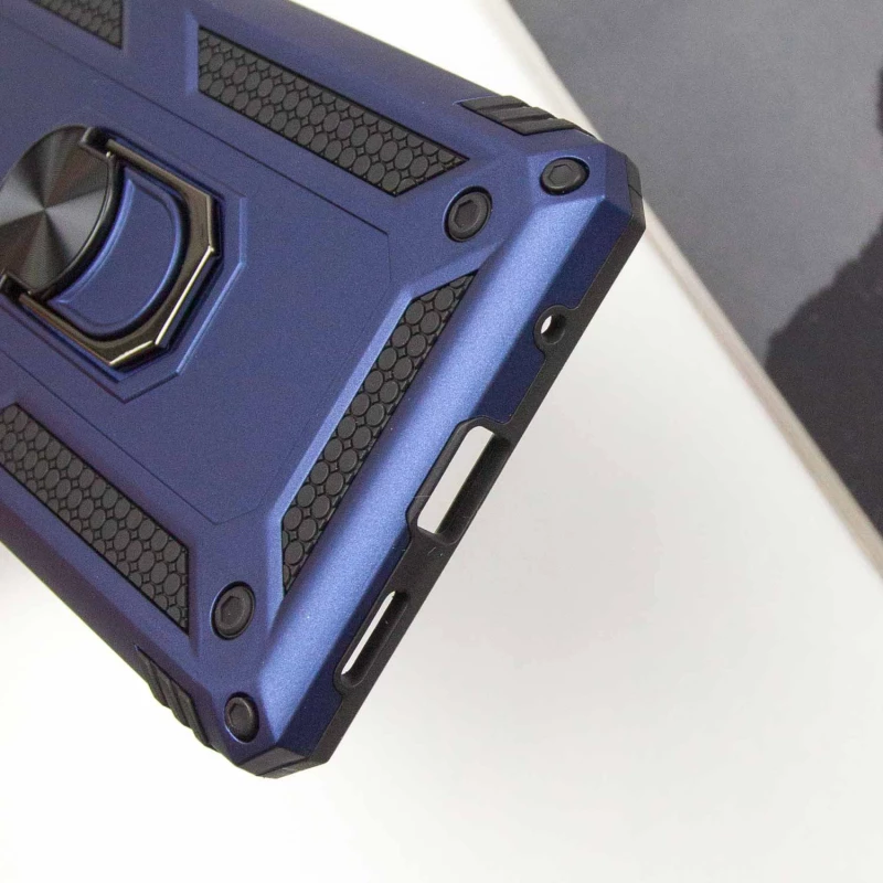 Протиударний чохол Serge Ring з кільцем на Xiaomi Redmi Note 10 Pro – Темно-синій. Фото 7 з 8