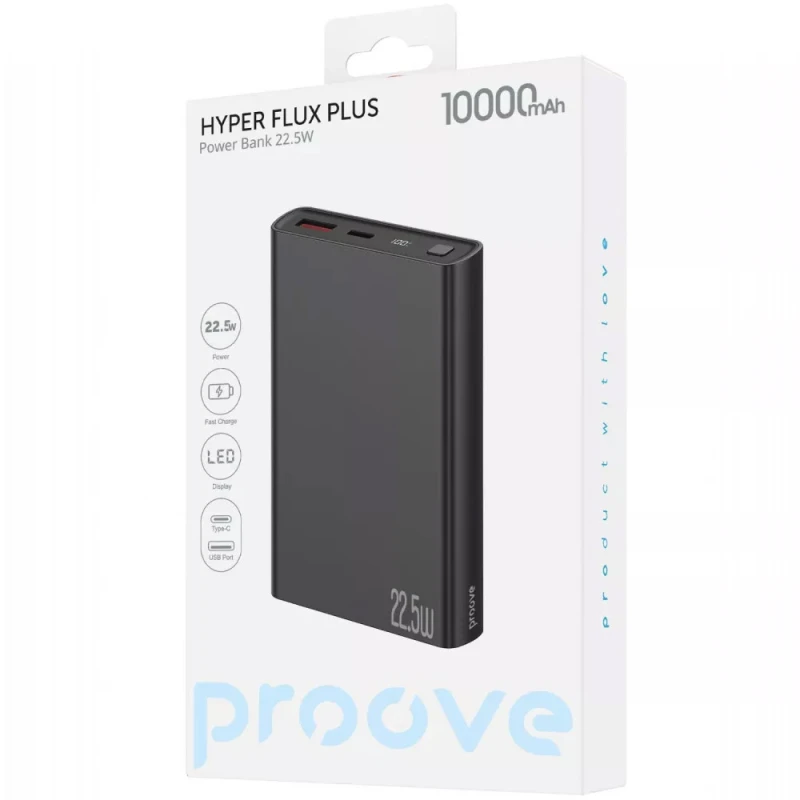 Портативний ЗП Proove Hyper Flux Plus 22.5W 10000 mAh – Black. Фото 3 з 3