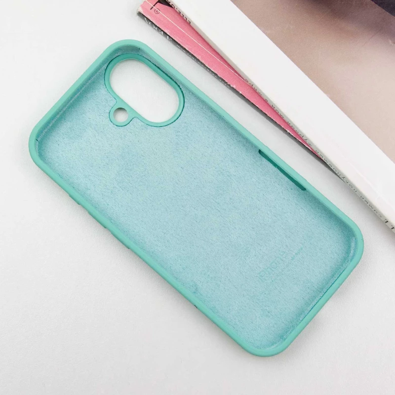 Чохол Silicone Case з закритим низом на Apple iPhone 16 Plus – Бірюзовий / Marine Green. Фото 3 з 7