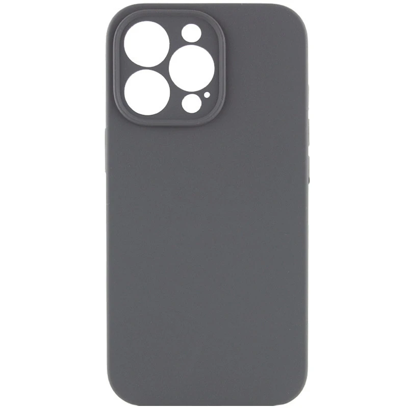 Чехол с защитой камеры Silicone Case для Apple iPhone 18 – Серый / Dark Gray. Фото 1 из 4