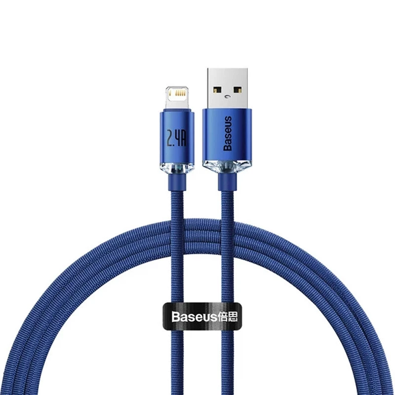 

Дата кабель Baseus Crystal Shine Series USB to Lightning 2.4A (1.2m) (CAJY00000) (Blue)