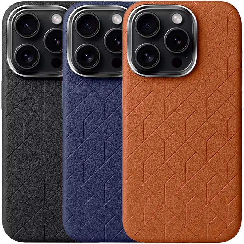 Шкіряний чохол з візерунком та MagSafe на Apple iPhone 16 фото 1 з 2