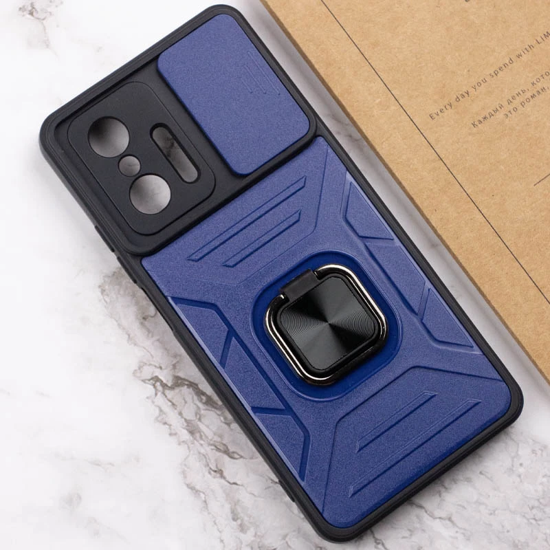 Протиударний чохол Flash зі шторкою для камери та кільцем на Xiaomi 11T / 11T Pro – Blue. Фото 7 з 7