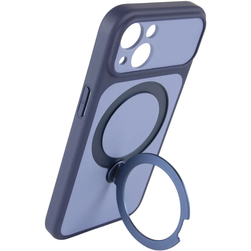 Чехол Ummi Full Camera with Magnetic Fit HQ Ring для Apple iPhone 14 (6.1") – Синий / Navy Blue. Фото 5 из 7