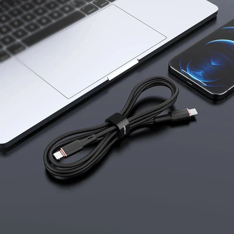 Дата кабель Acefast MFI C2-01 USB-C to Lightning zinc alloy silicone (1.2m) – Black. Фото 5 з 6