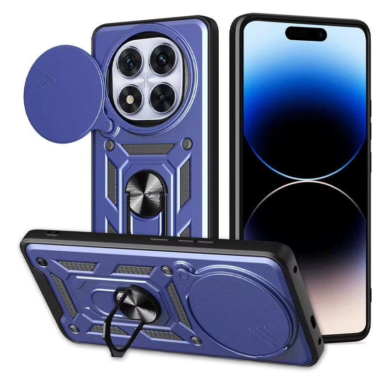 Протиударний чохол Serge Ring з захистом камери на Xiaomi Redmi Note 14 Pro 4G – Синій. Фото 1 з 2