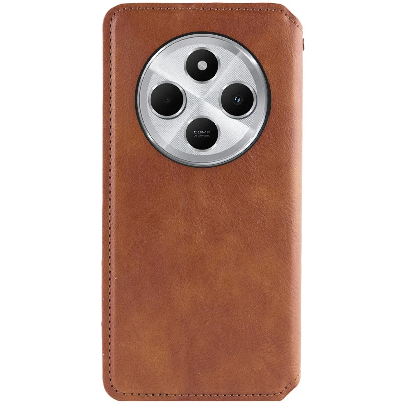 Чохол книжка GETMAN Cubic для Xiaomi Redmi 14C / Poco C75 – Коричневий. Фото 2 з 6