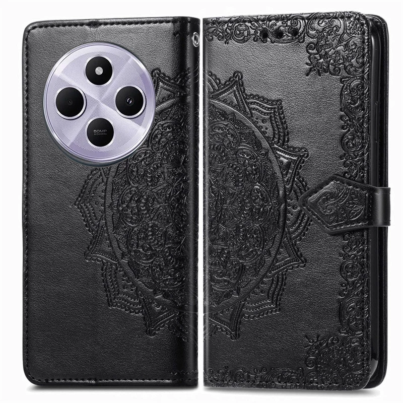 Шкіряний чохол-книжка Art Case з візитницею для Xiaomi Redmi A4 – Чорний. Фото 4 з 7