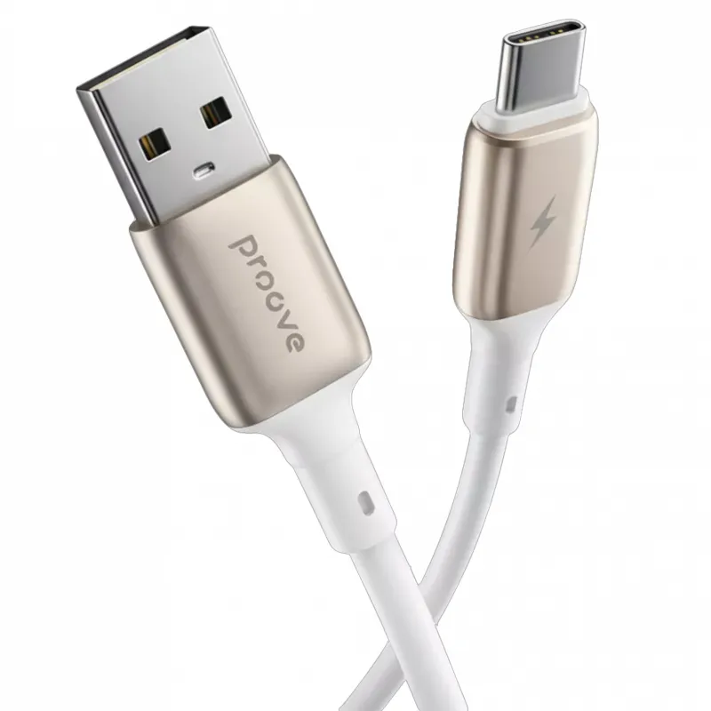 Дата кабель Proove Flex Metal USB to Type-C 3A (1m) – White. Фото 2 з 2