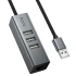 Перехідник HUB Hoco HB1D USB to USB2.0*3+RJ45 – Metal gray. Фото 1 з 6