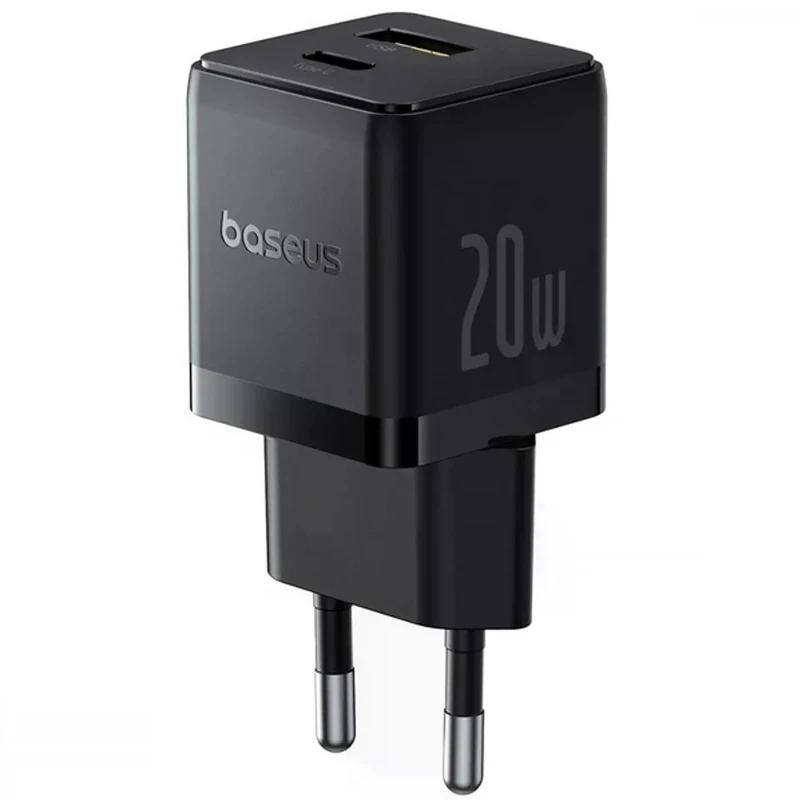 МЗП Baseus Palm Fast Charger 20W (1USB-A/1C) (P10111608) – Cluster Black. Фото 1 з 2