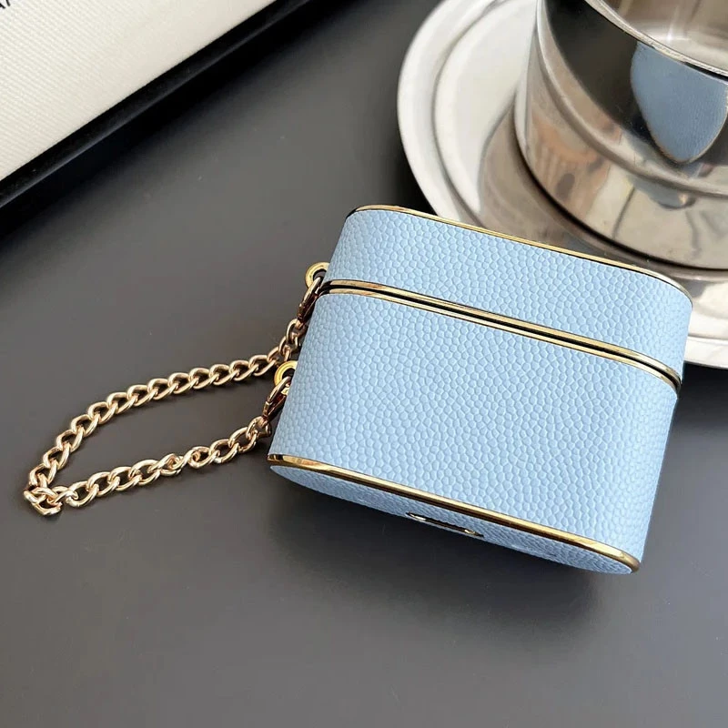 Шкіряний футляр Suitcase для навушників AirPods 3 – Blue. Фото 2 з 2