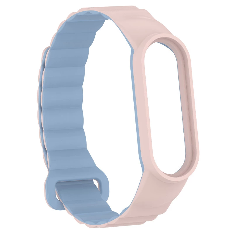 Ремінець Dual-color Magnetic для Xiaomi Mi Band 9/8 – Light Pink / Lilac Blue. Фото 5 з 8