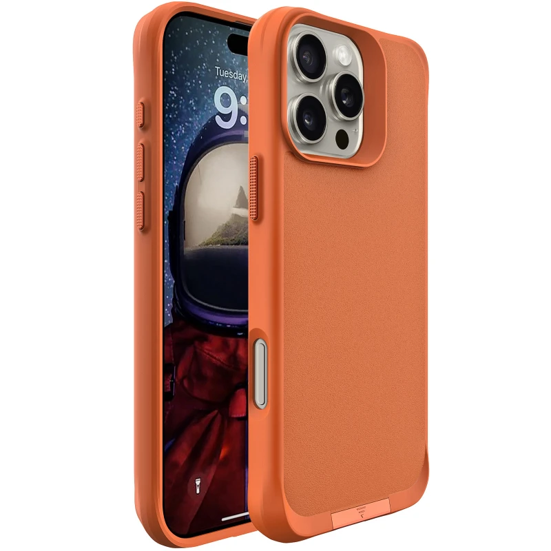 TPU+PC чехол Space Taurustar Magsafe with kickstand для Apple iPhone 16 Pro Max – Orange. Фото 1 из 5