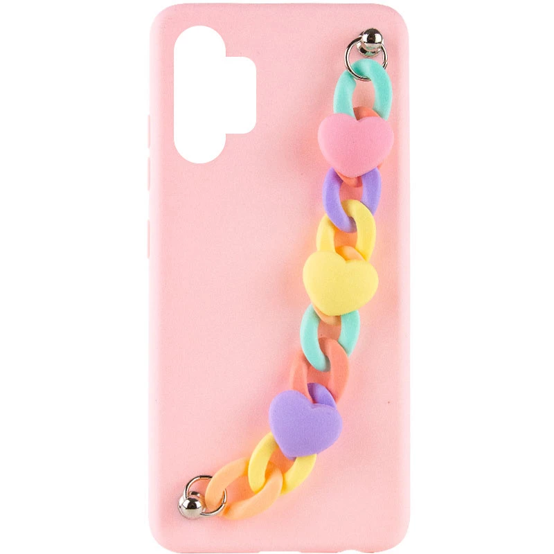 Чохол Heart з ланцюгом на Samsung Galaxy A32 (A325F) 4G – Pink Sand. Фото 2 з 8