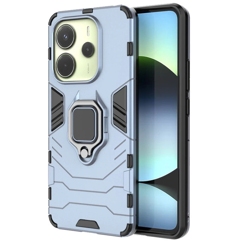 Протиударний чохол Transformer з кільцем на Xiaomi Redmi Note 14 5G – Сірий / Metal slate. Фото 1 з 5