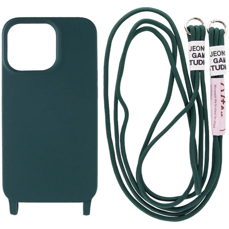 

Чохол Cord case з кольоровим ремінцем на Apple iPhone 12 Pro (6.1") (Зелений / Forest green)