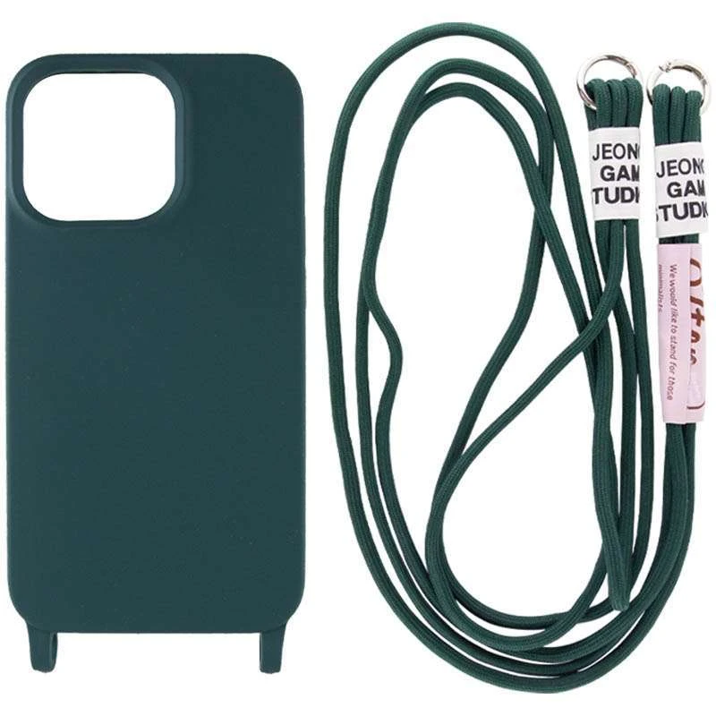 

Чехол Cord case c цветным ремешком для Apple iPhone 14 Plus (6.7") (Зеленый / Forest green), Зелений / forest green