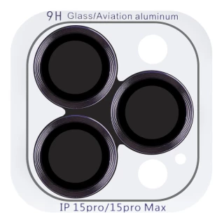 Металеве захисне скло на камеру на Apple iPhone 15 Pro Max (6.7") — Чорний / Black