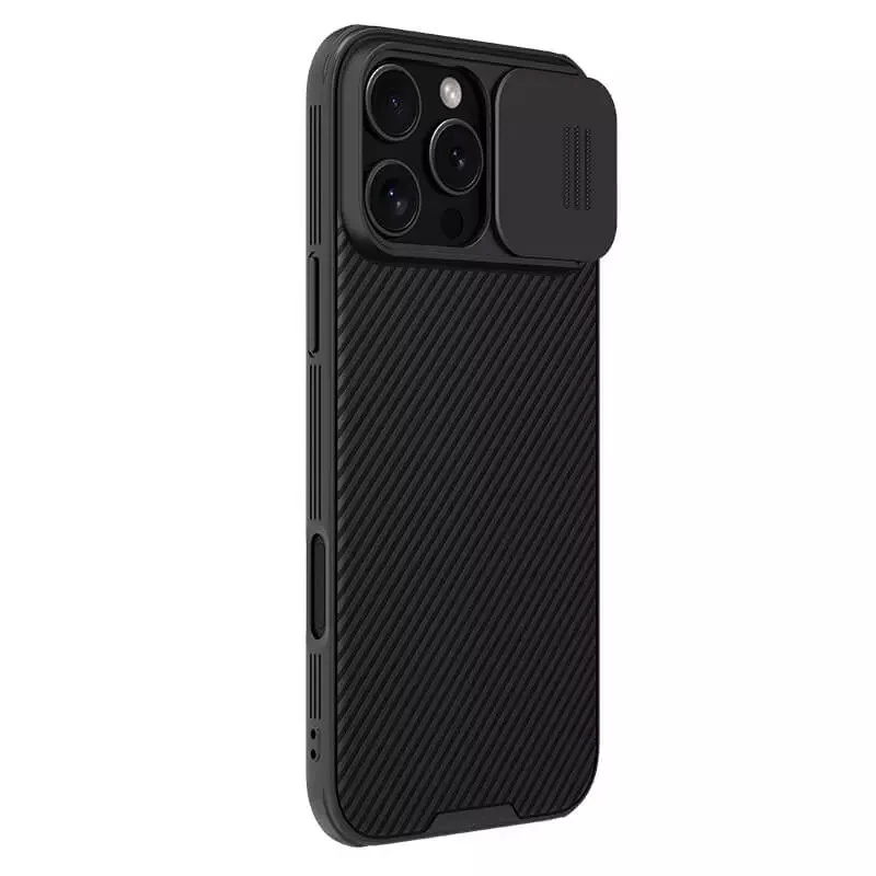 Карбоновая накладка Nillkin Pro со шторкой для камеры для Apple iPhone 16 Pro – Black. Фото 3 из 6