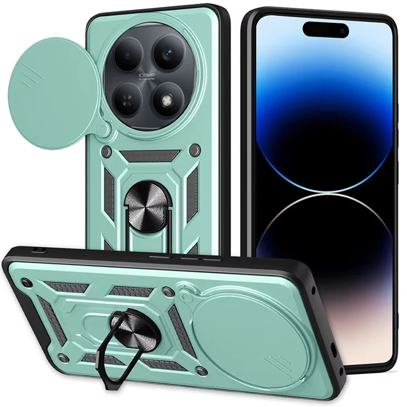 Ударопрочный чехол Ummi Camshield Serge Ring (in box) для Xiaomi Redmi Note 15 4G/5G (EU) – Зеленый / Green. Фото 2 из 3