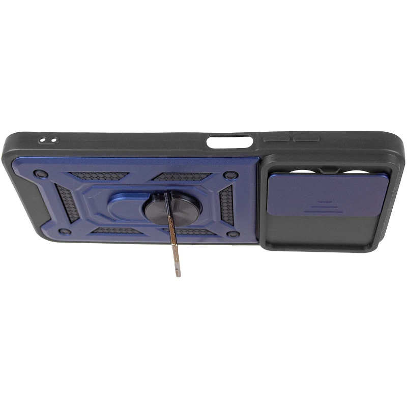 Ударопрочный чехол Ummi Camshield Serge Ring (in box) для Xiaomi Poco C71 – Синий / Navy. Фото 4 из 6