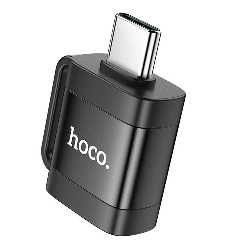 Перехідник Hoco UA31C OTG Type-C male to USB female – Black. Фото 1 з 4