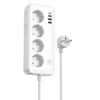 Удлинитель Hoco AC22 Sunlight (PD30W/1C/3A/4xSocket) (1.5m) фото 1 из 5