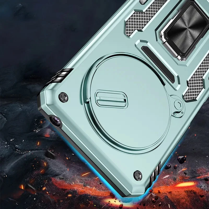 Ударостійкий чохол Square Ring зi шторкою на камеру на Xiaomi Redmi A4 – Зелений / Light Green. Фото 2 з 5