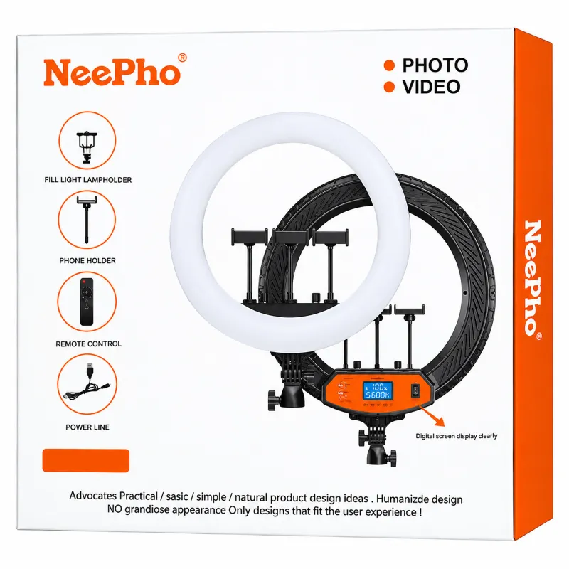 Кільцева світлодіодна LED лампа Neepho NP-21 – Black. Фото 4 з 4