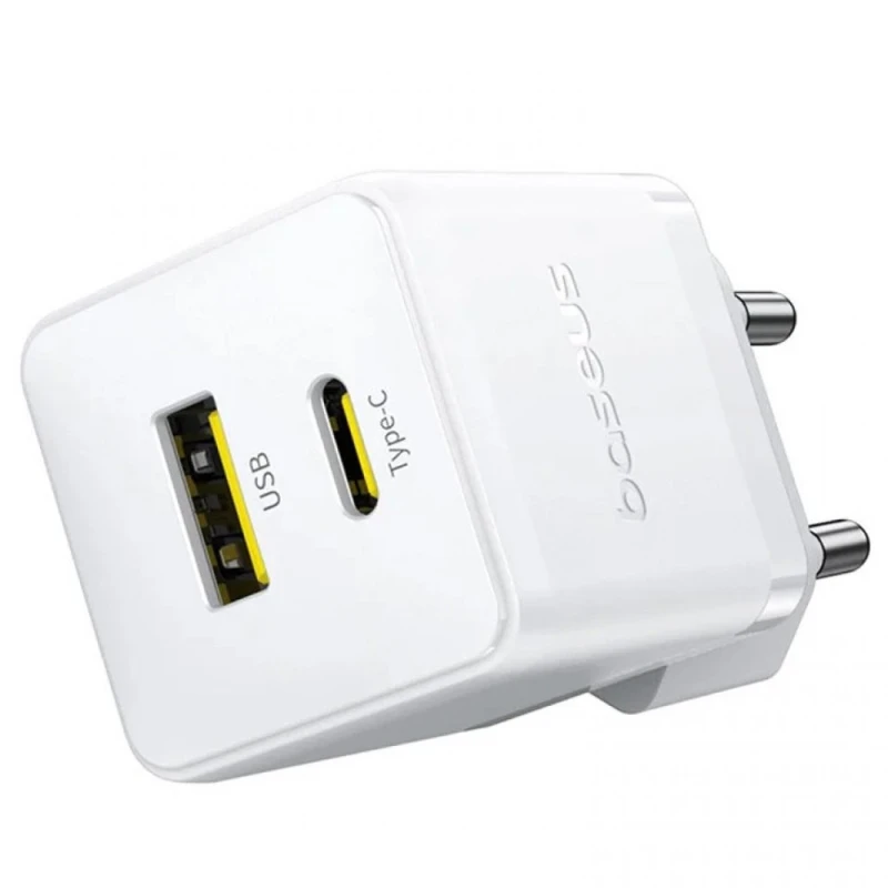 МЗП Baseus Palm Fast Charger 30W (1USB-A/1C) (P1011160A) – Moon White. Фото 3 з 4