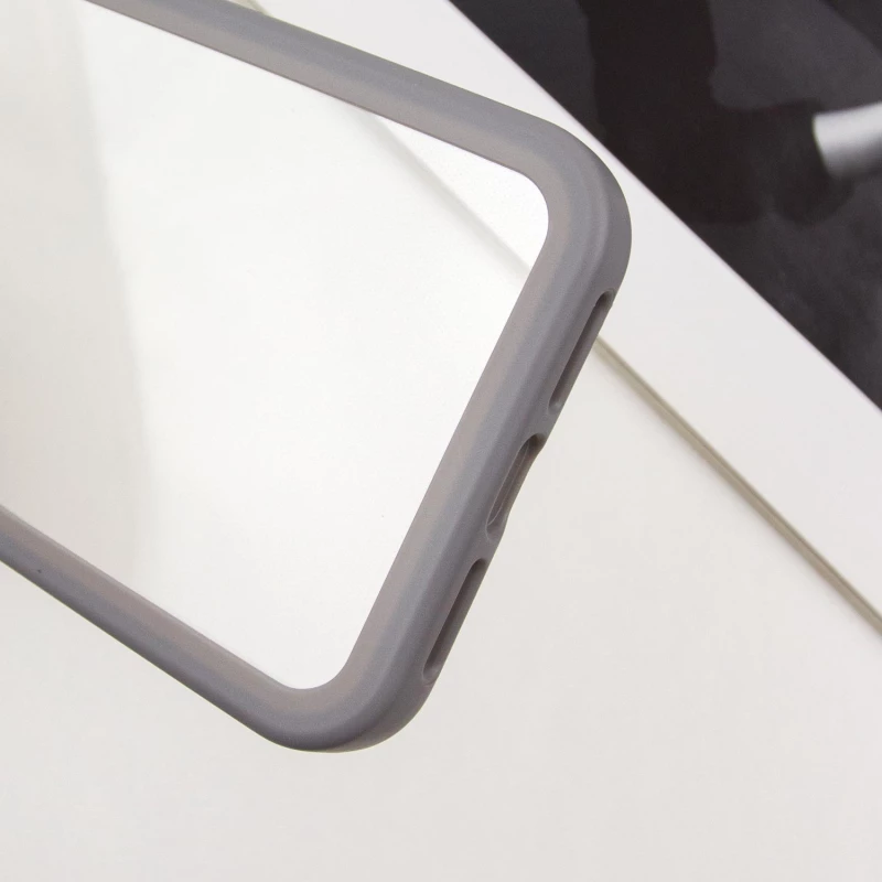 Прозорий силіконовий чохол з кольоровою на окантовкою на Apple iPhone 15 (6.1") – Grey. Фото 6 з 7