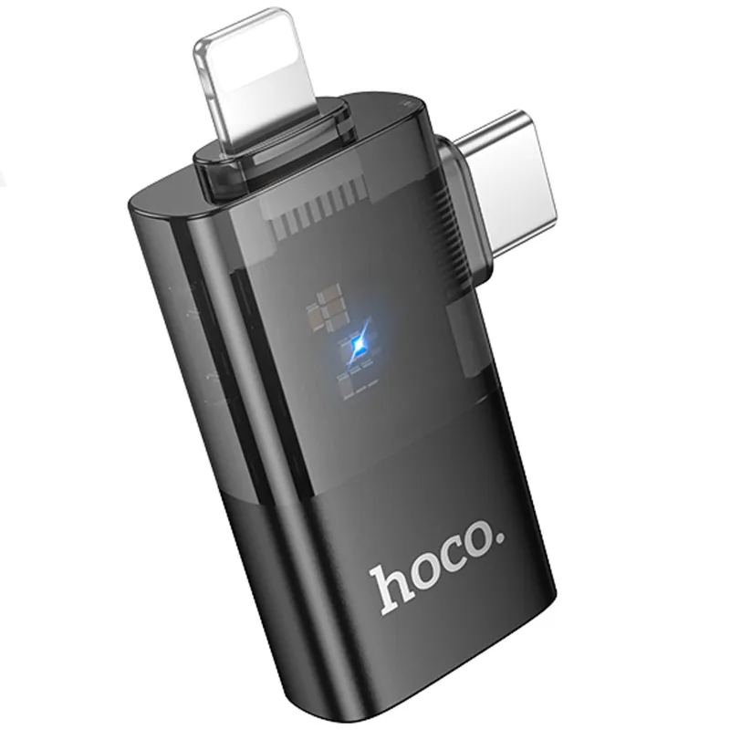 Переходник Hoco UA36E Combo 2-in-1 (Type-C/Lightning to USB2.0) фото 1 из 1