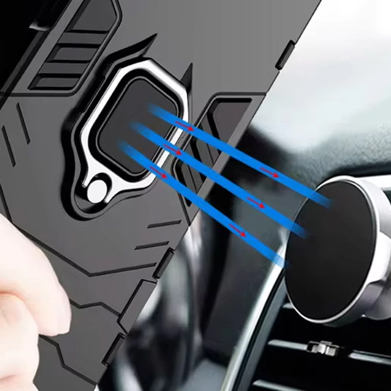 Протиударний чохол Transformer з кільцем на Samsung Galaxy A25 5G – Чорний / Soul Black. Фото 9 з 13