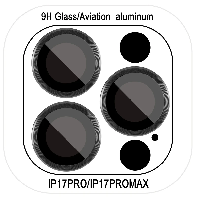Металеве захисне скло на камеру на Apple iPhone 17 Pro (6.3") – Чорний / Black. Фото 2 з 5