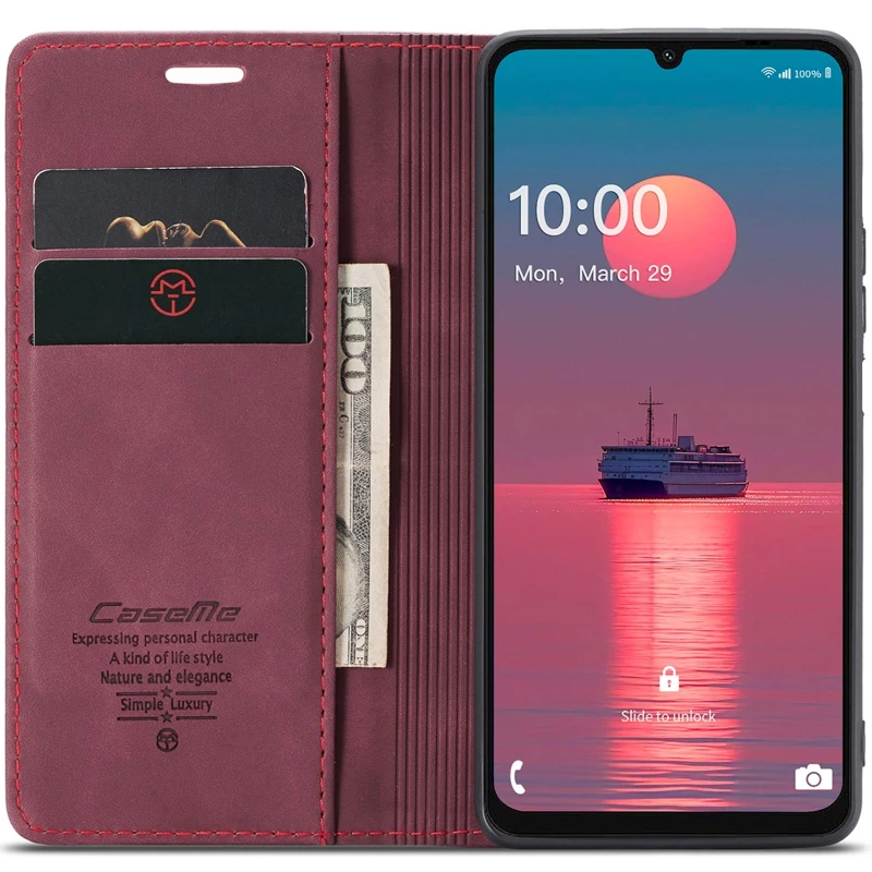 Шкіряний чохол-книжка CaseMe Velvet Nubuck для Samsung Galaxy A26 5G – Red. Фото 3 з 4
