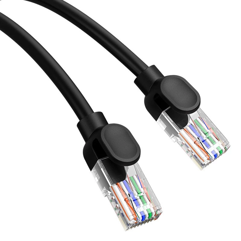 Кабель Baseus High Speed CAT5 Gigabit Ethernet Cable (Round Cable) 1m Cluster (B00133206111-01) – Black. Фото 5 з 6